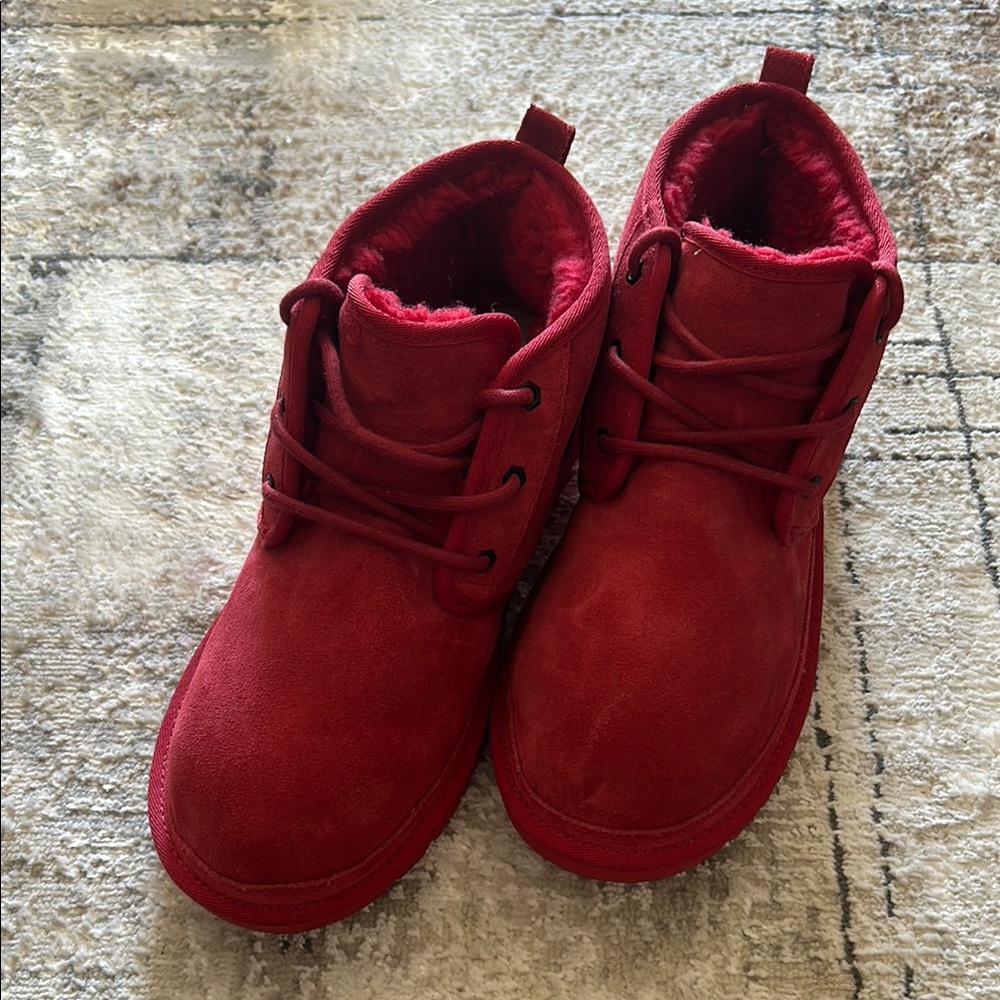Men’s Red Suede Ankle Boots
